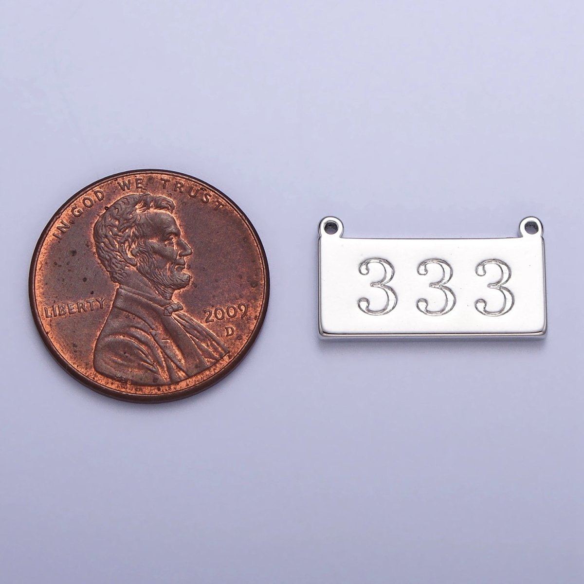 24K Gold Filled Angel Number Numerology Engraved Rectangular Tag Charm Connector | G610-615