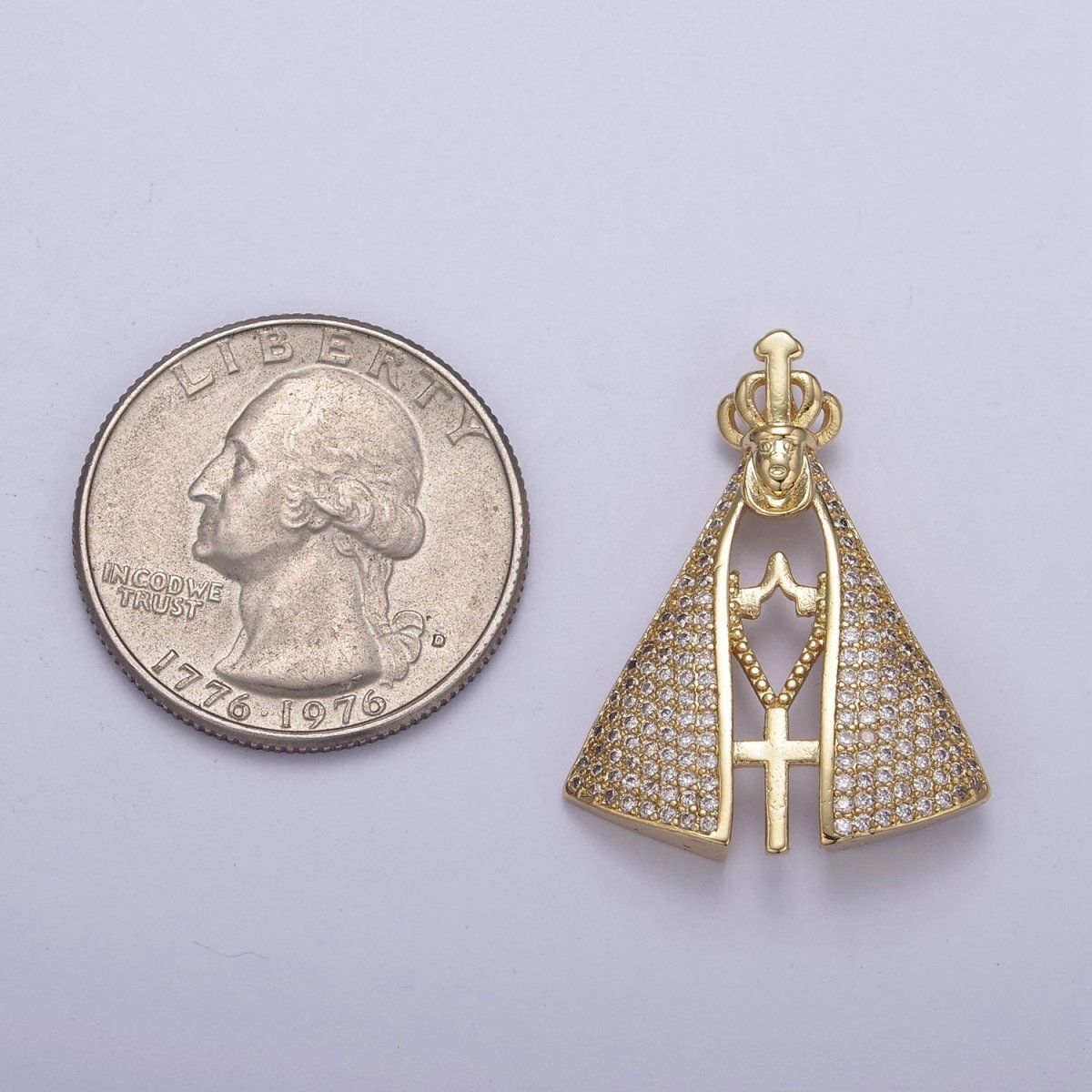 24K Gold Filled Cape Pendant for Pastor Catholic Religious Jewelry Making Supply N-538