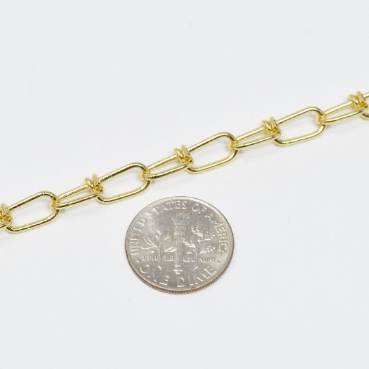 24K Gold Plated Chain Twisted by Yard, Oval Chain 17.8X5mm link DESIGNED Chain for Necklace Bracelet Anklet Supply Component | ROLL-426 Clearance Pricing