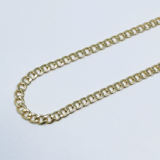 24K Gold Filled Cuban CURB Chain by Yard, Cuban Link Chain for Necklace Bracelet Anklet Supply, 10.1X8mm Wide Chain For Jewelry Making | ROLL-391 Clearance Pricing