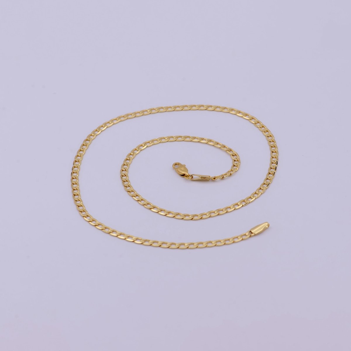 24K Gold Filled Cuban Link Chain Necklace 18 inch Miami Cuban, 3.2mm Gold Chain, Curb Link, Men Women Chain Necklaces | WA-523 Clearance Pricing