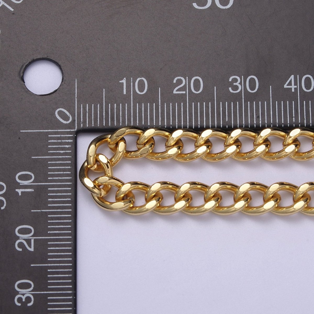 24K Gold Plated Curb Unfinished Chain, 6mm Figaro Curb Chain For Necklace Making, Jewelry Supply Component | ROLL-651 Clearance Pricing
