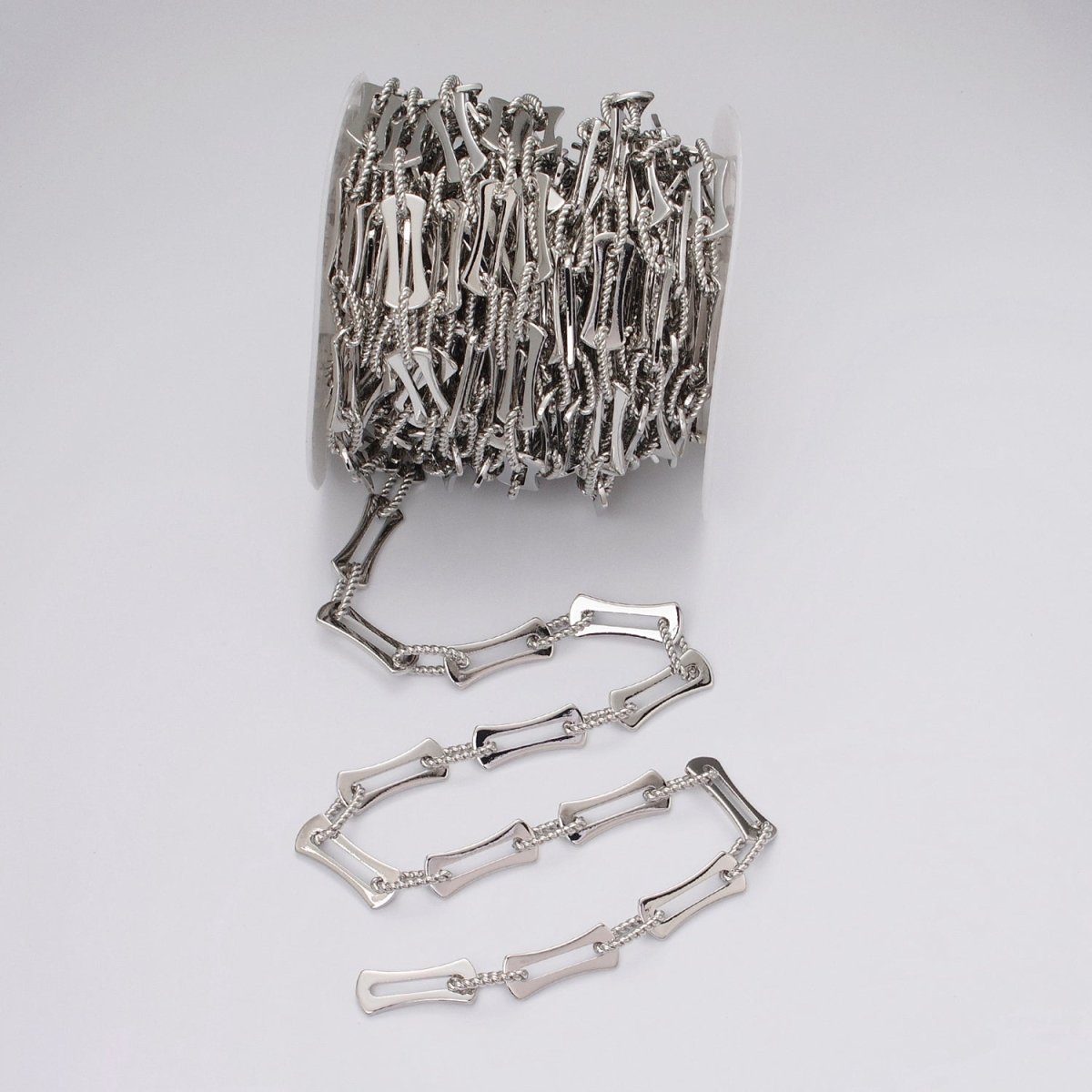 24k Gold Filled Designed Curved Paperclip Twisted Oblong Link Unfinished Chain in Gold & Silver | ROLL-1137, ROLL-1138 Clearance Pricing