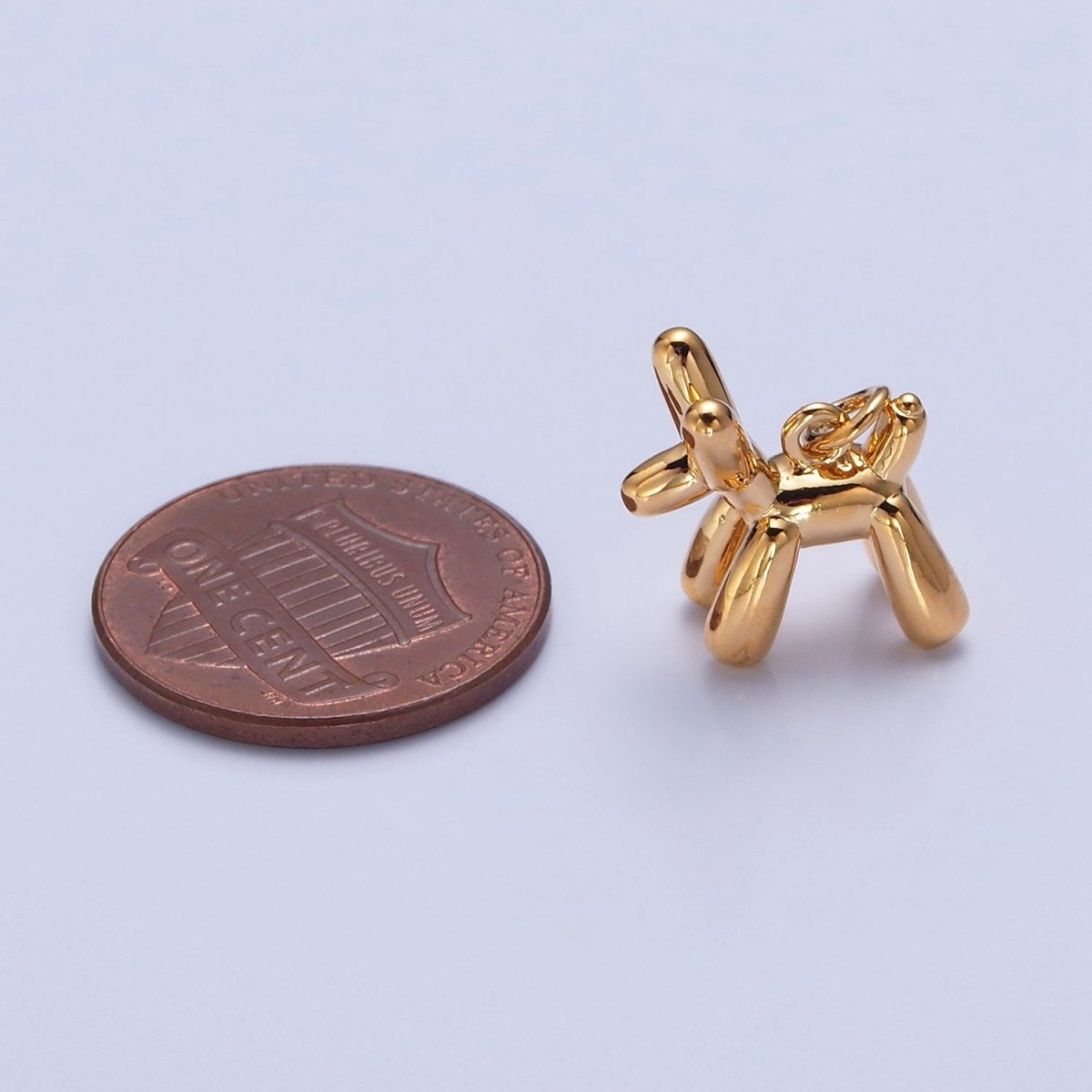 24K Gold Filled Dog Balloon Animal Charm, Dainty Birthday Charm For DIY Jewelry Making | W-148