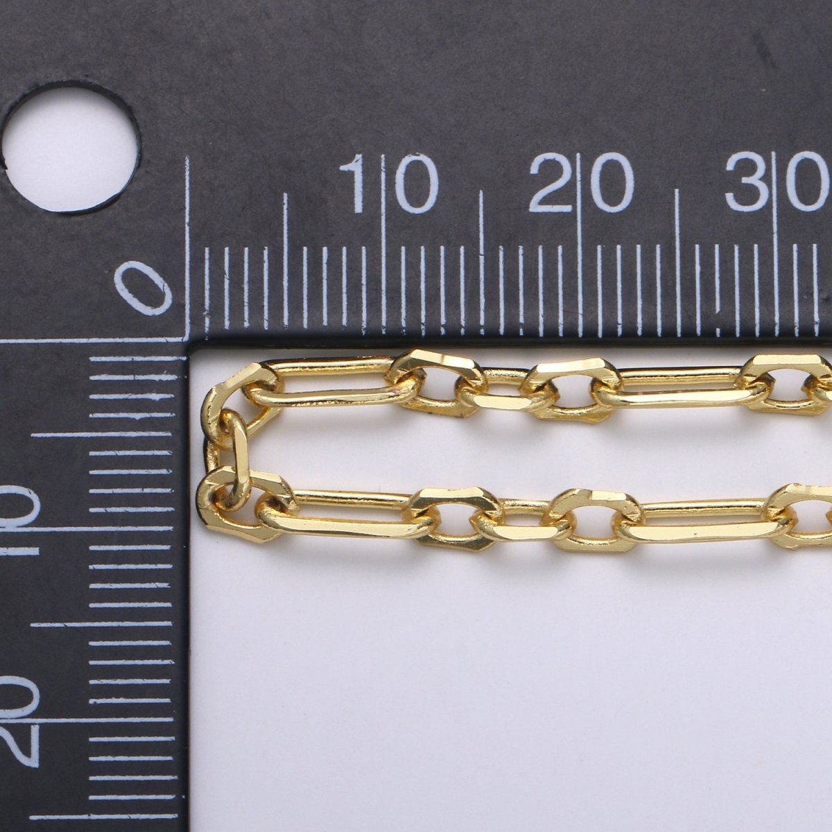 24K Gold Filled Elaborate PAPERCLIP long and short Chain Sold by Yard For Jewelry Making | ROLL-435 Clearance Pricing