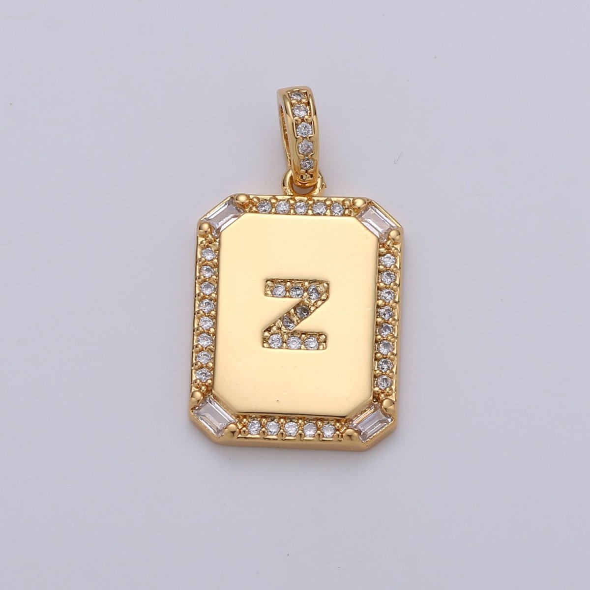 24k Gold Filled Initial Tag Letter Charm A - Z Alphabet Letter Drop Charm Pendant Personalized Charm for Necklace Jewelry Making A-781-A-806