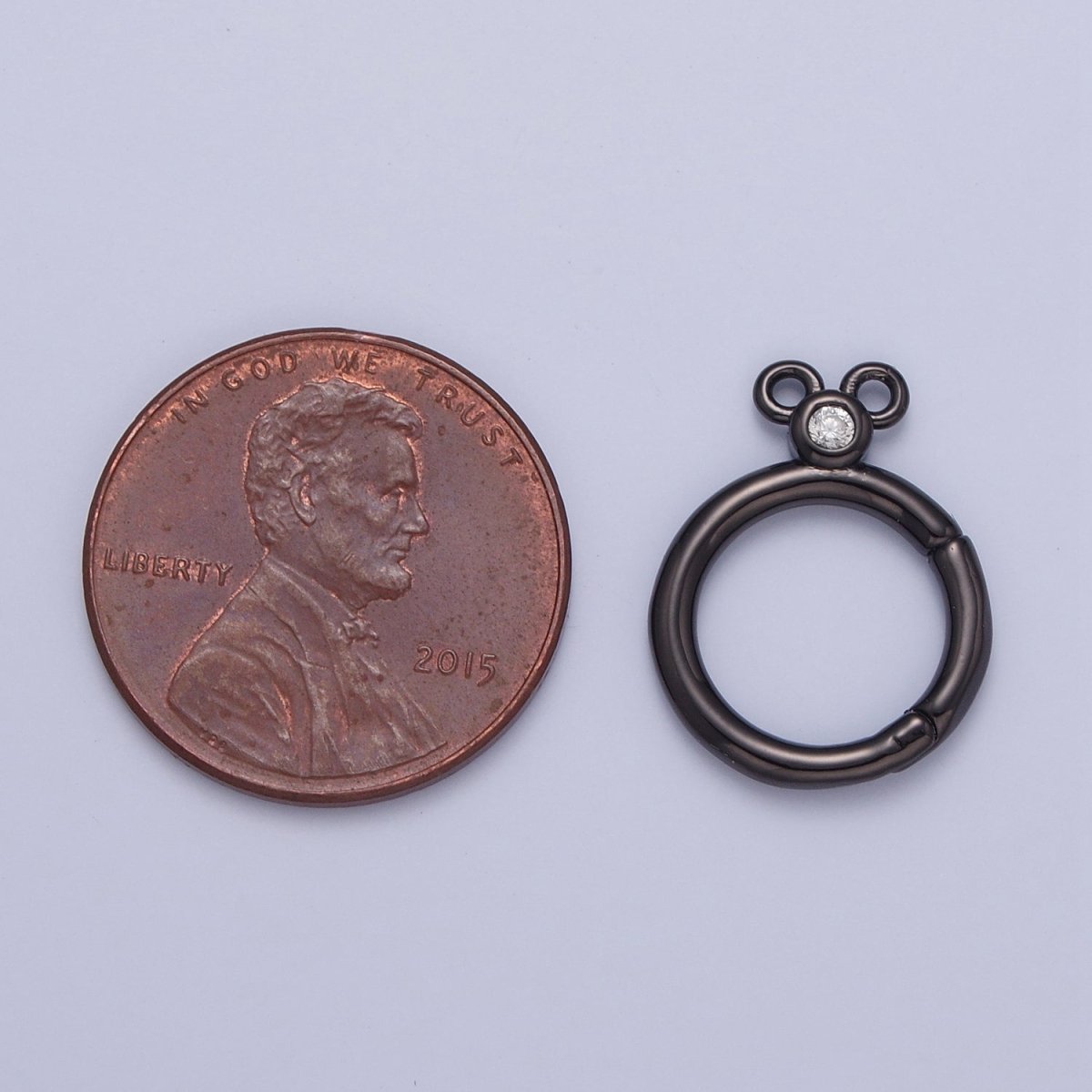24K Gold Filled Jewelry Closure, Round Toggle Clasps with Cubic Zirconia L-790~L-793