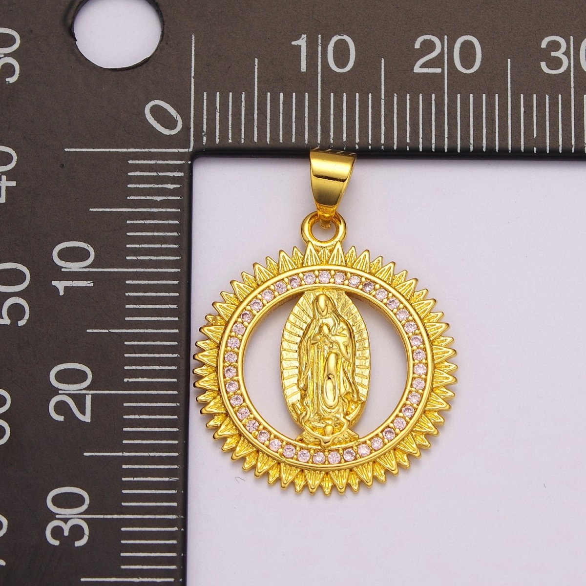 24k Gold Filled Lady Guadalupe Pendant, Gold Medallion Necklace Virgin Mary Layering Necklace, Religious Necklace, Gift For Her N-1390