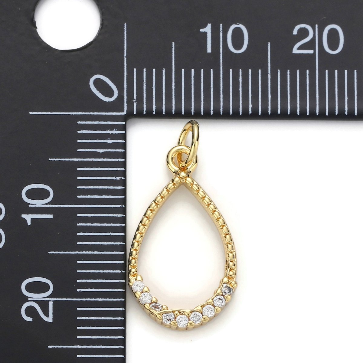 24k Gold Filled Micro Pave Geometric Oval Charm, Cubic Zirconia Geometric Oval Pendant Charm, Gold Filled Charm, For DIY Jewelry D-043