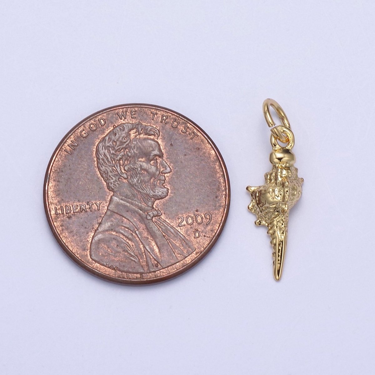 24K Gold Filled Mini Summer Sea Shell Conch Charm N-869