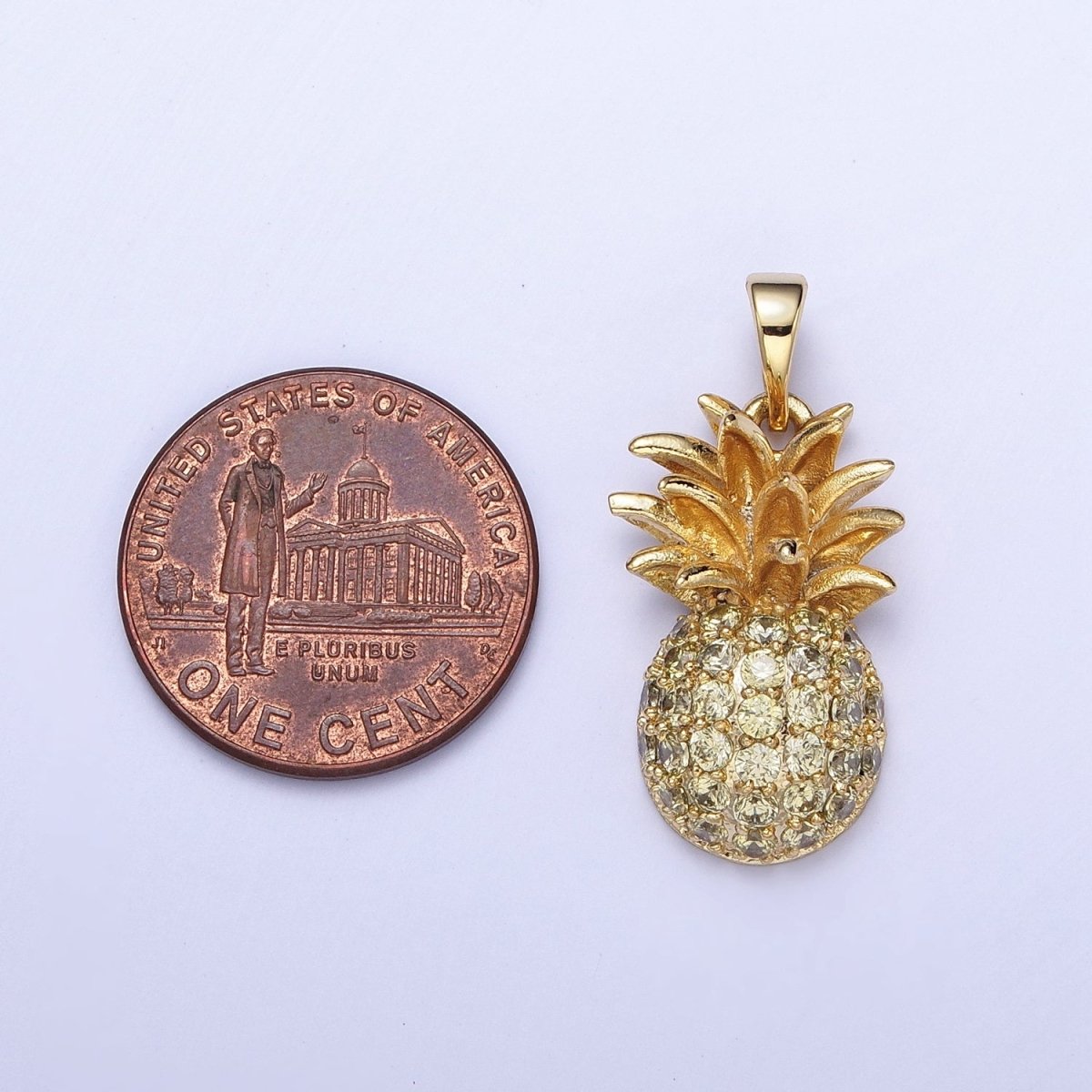 24k Gold Filled Pineapple Pendant for Necklace Bracelet Tropical Fruit Jewelry Inspired H-391