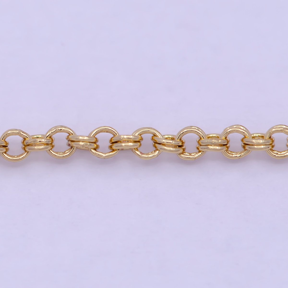 24K Gold Filled Rolo Unfinished Chain by Yard, Double Rolo Bulk Wholesale Chain For Jewelry Making | ROLL-734