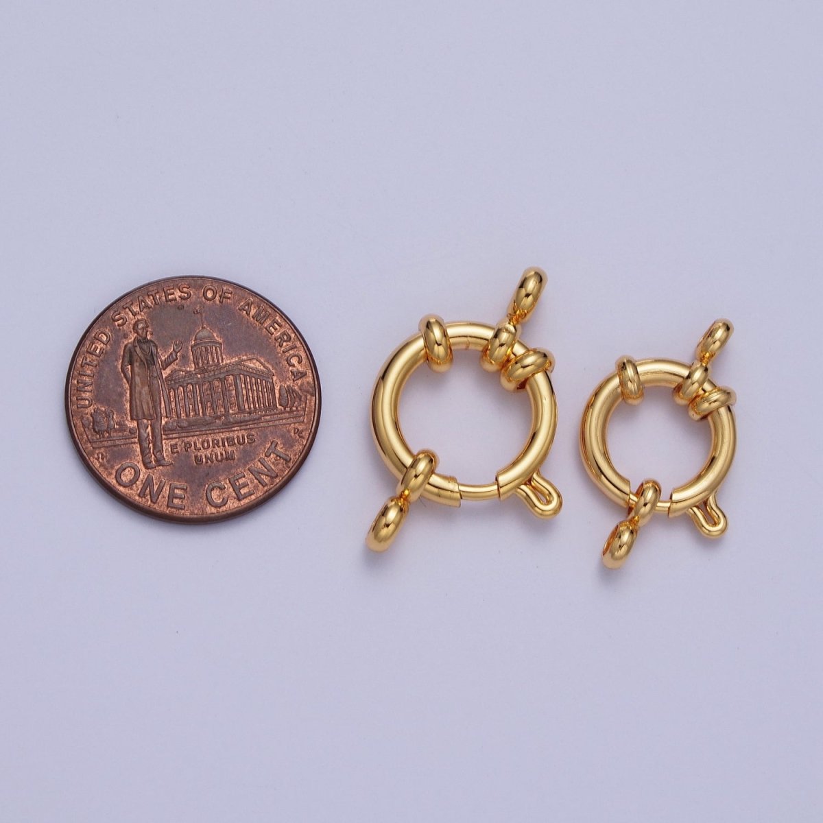 24K Gold Filled 10mm, 12mm Minimalist Sailor Clasps Closure Finding L-900 L-901