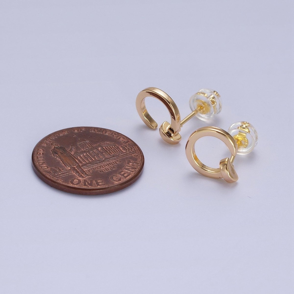 24K Gold Filled Spiral Nail Stud Earrings | AD-101