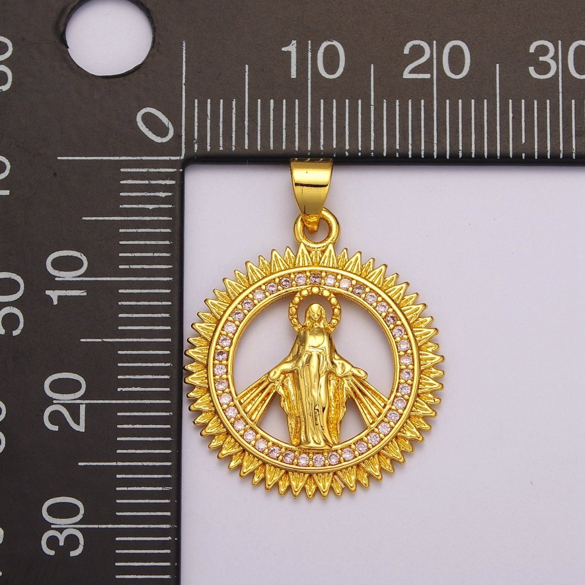 24k Gold Filled Virgin Coin Mary Pendant, Gold Medallion Necklace Miraculous Lady Layering Necklace, Religious Necklace, Gift For Her N-1392