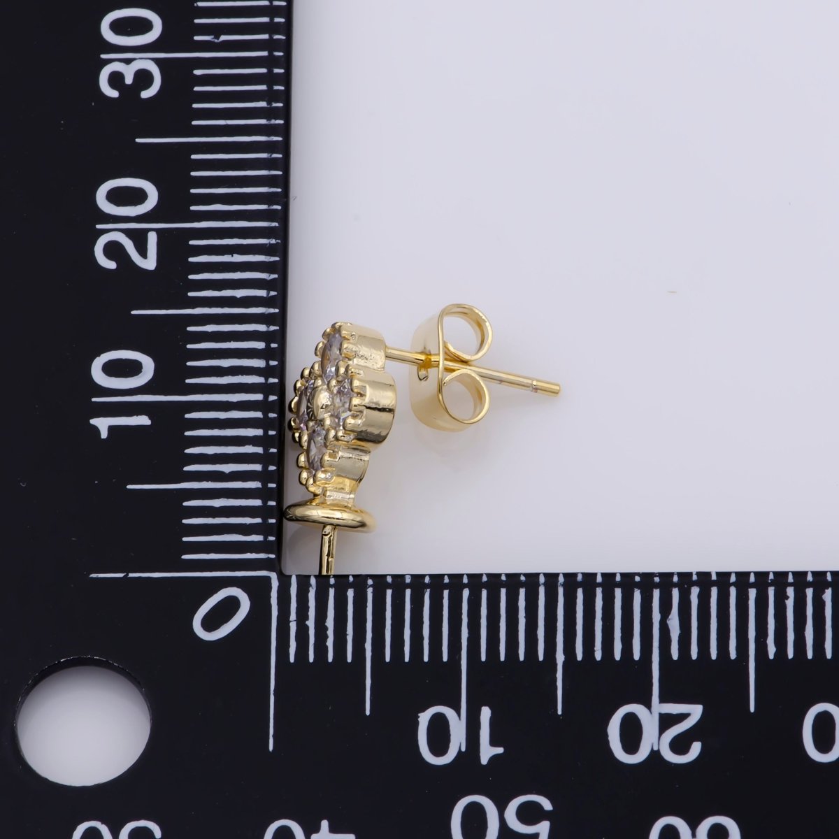 24k Vermeil Gold Earrings, Tiny Stud Earring, Flower Earring, Gift for Her, Earrings for Women, Everyday Wear Earrings, Cubic Zirconia Jewel, K-749