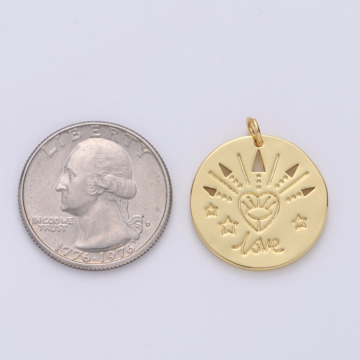 28K Gold Filled Love Coin Charm E-150