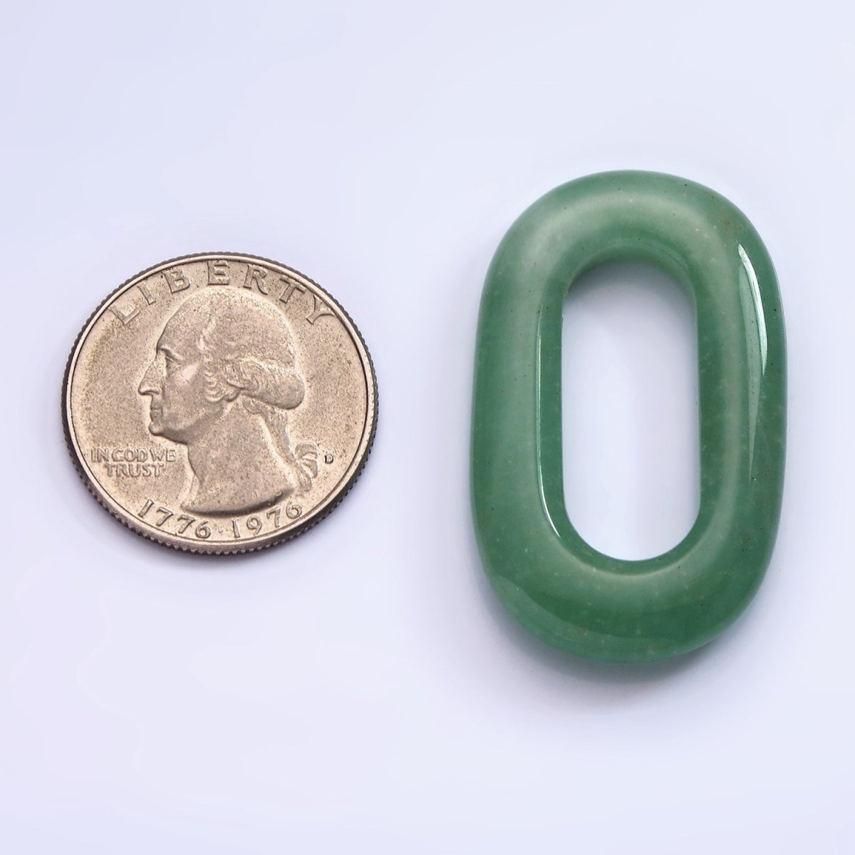 40mm Aventurine Natural Gemstone Open Oblong Rectangular Jewelry Findings | Z-543
