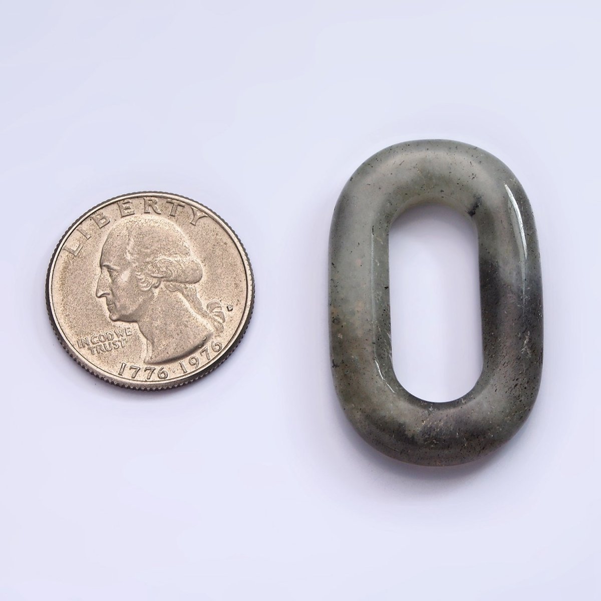 40mm Labradorite Natural Gemstone Open Oblong Rectangular Jewelry Findings | Z-551