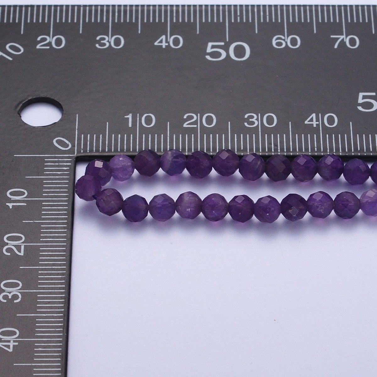 4.3mm Multifaceted Dark Purple Amethyst Gemstone 16.5 Inch Choker Necklace | WA-1185 Clearance Pricing