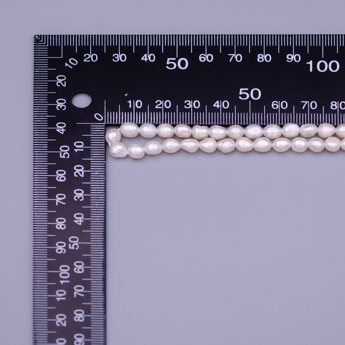 4mm - 5mm Natural AAA Freshwater Button Oval Pearl 61pcs Full Strand | WA-1315 Clearance Pricing