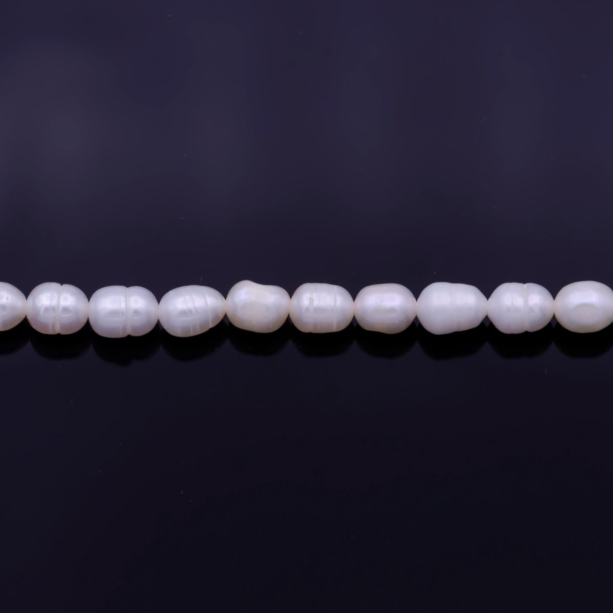 5.5mm Ringed AAA White Freshwater Pearl 53pcs Full Strand | WA-1329 Clearance Pricing