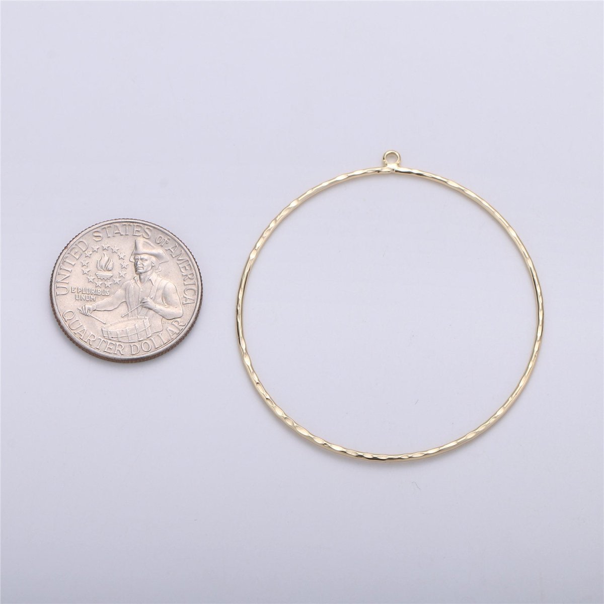 OS 55x50mm Hammered Big circle round charm Geometric pendant 14k Gold Filled for earring making necklace DIY Jewelry Findings Supplies K-226