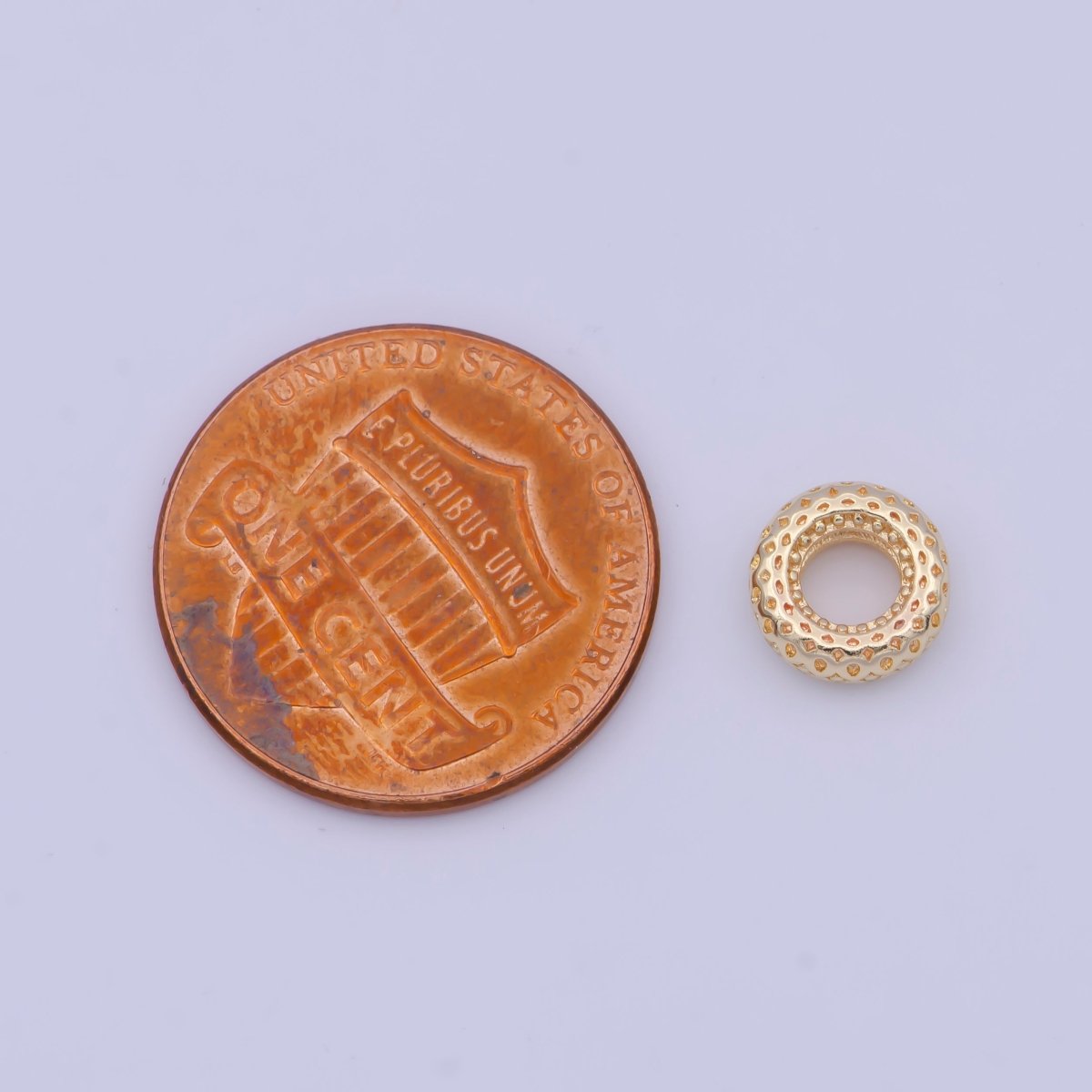 7.5mm Rhombus Filigree Textured Round Spacer Bead Jewelry Making Supply | K-318