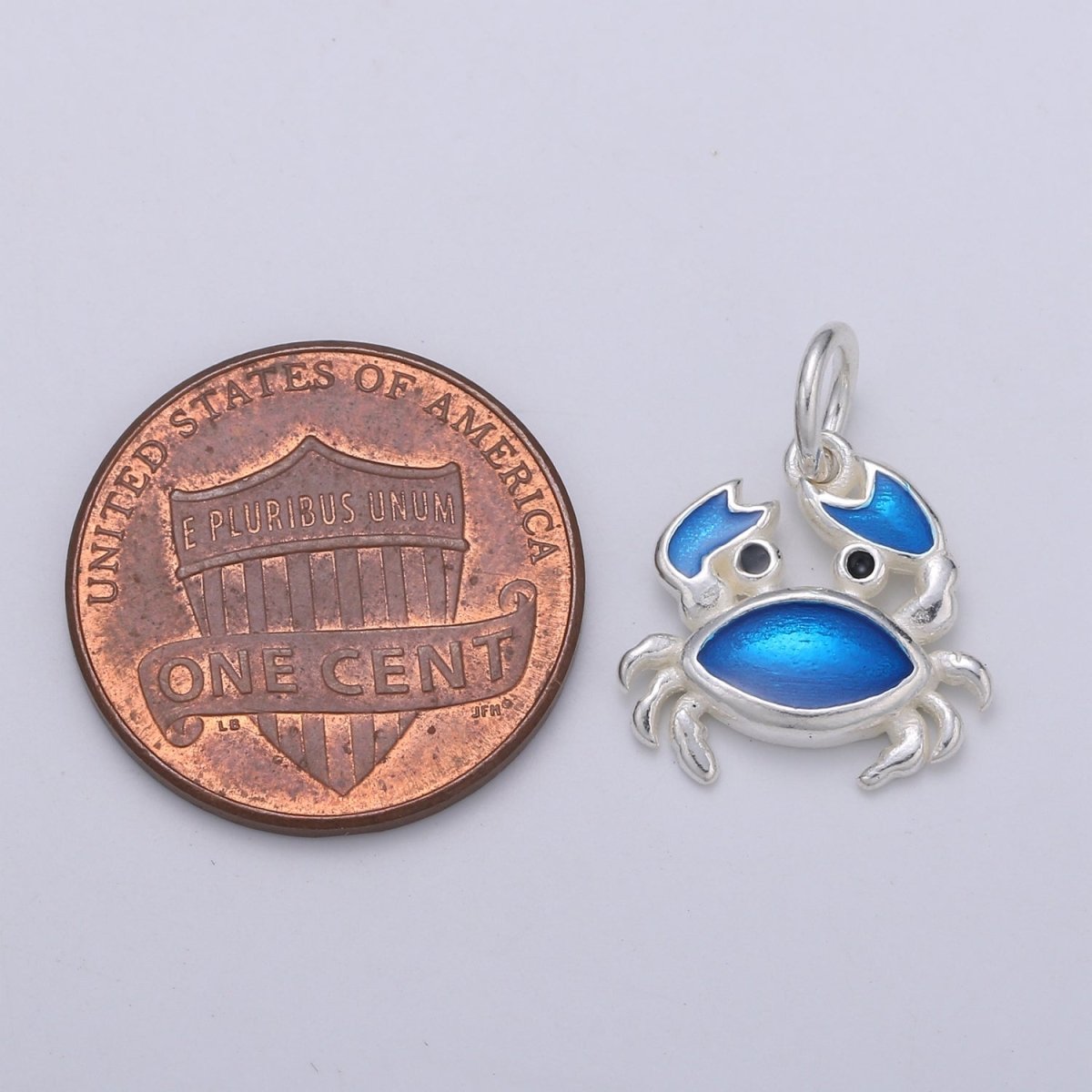 925 Sterling Silver Blue Crab Charm, Beach Charm Silver Animal Charm for Necklace Bracelet Earring, Ocean Charm SL-047