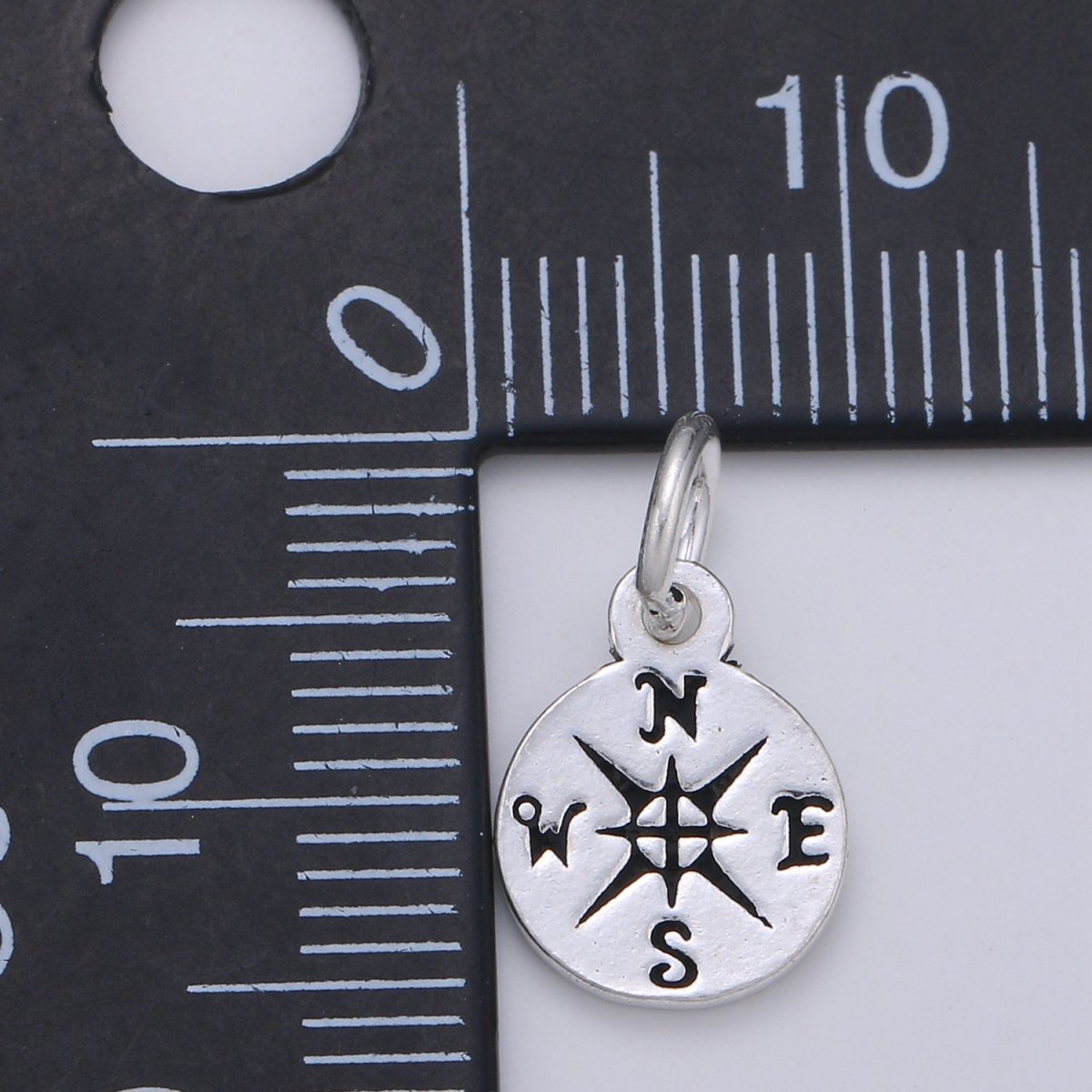 925 Sterling Silver Compass Charm, Compass Charm Silver Compass Charm for Necklace Bracelet Earring, Travel Charm SL-122