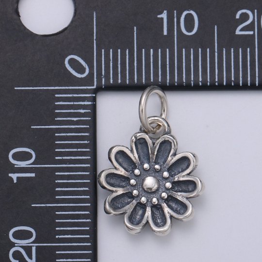 925 Sterling Silver Gerbera Charm, Floral Charm Silver Flower Charm for Necklace Bracelet Earring, Gerbera Charm SL-114