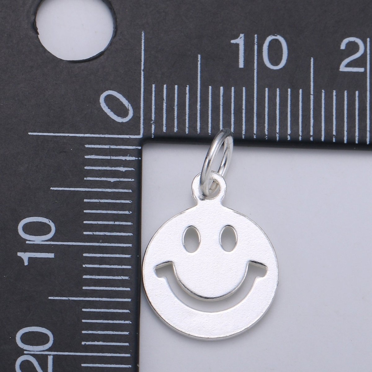 925 Sterling Silver Happy Face Charm, Message Charm Silver Happy Face Charm for Necklace Bracelet Earring, Happy Charm SL-106