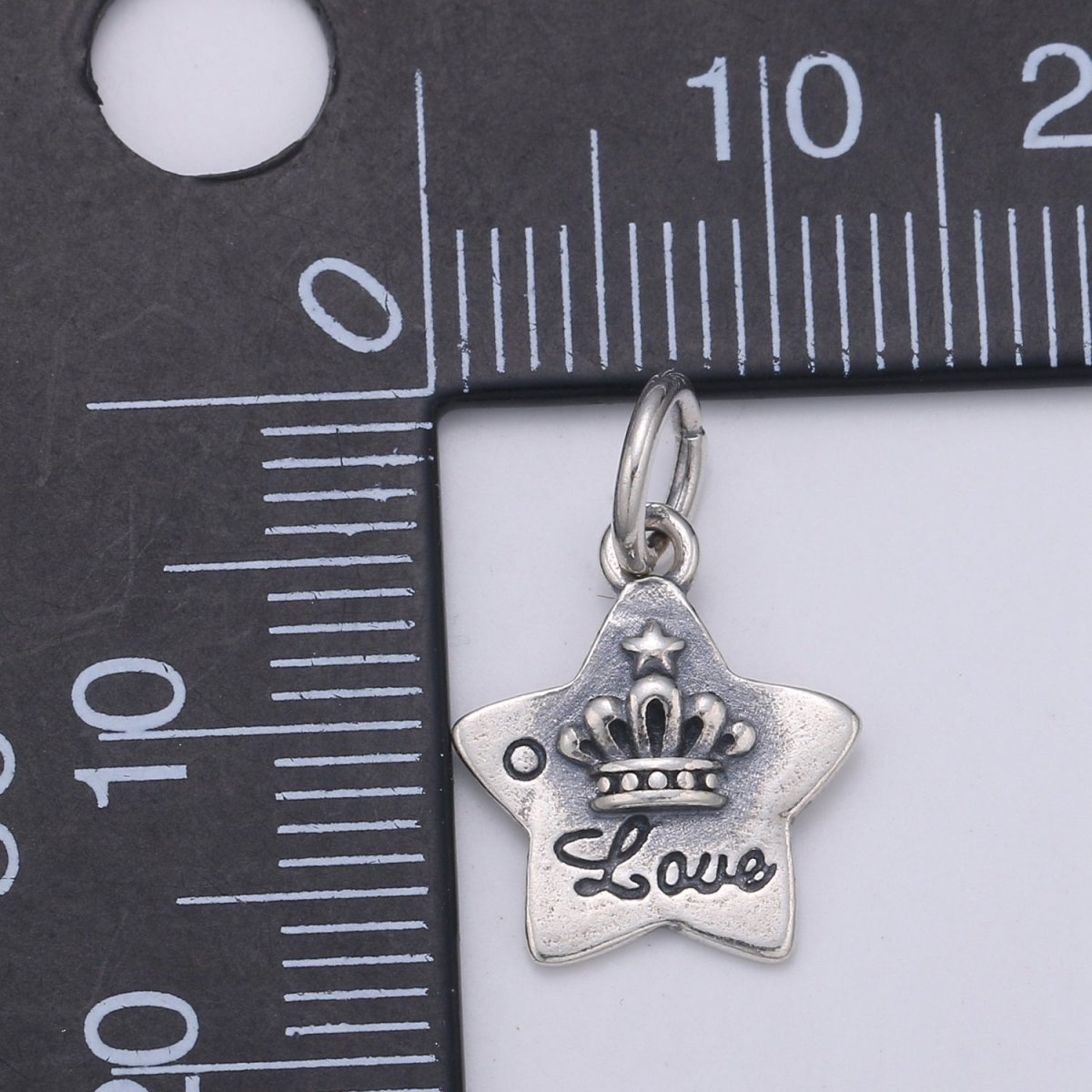 925 Sterling Silver Princess Crown Charm, Love Charm Silver Star Charm for Necklace Bracelet Earring, Girls Charm SL-161