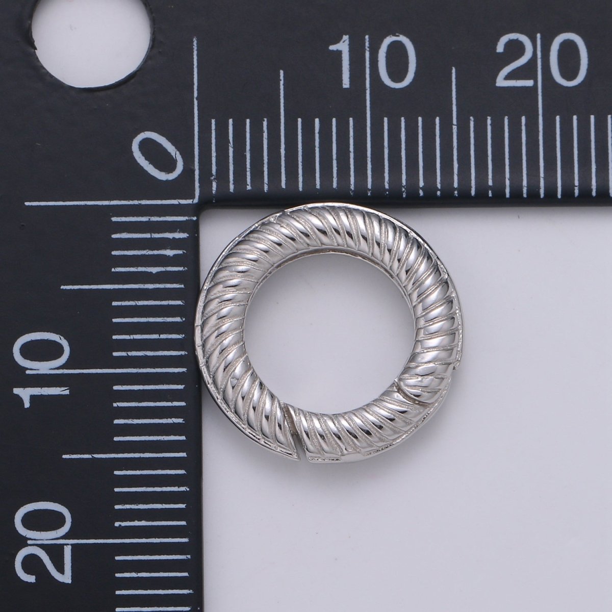 925 Sterling Silver Spring Gate Rope Ring, 16 mm Twisted Push Gate ring, Charm Holder Clasp for Connector, Wristlet Holder SL-249