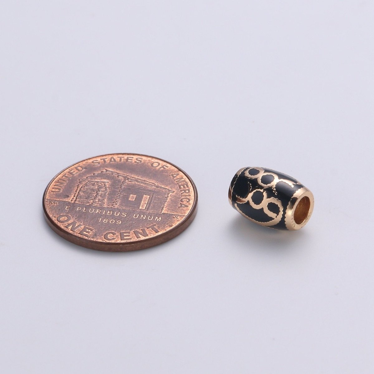 9x7mm Gold Beads - Drum Beads - Barrel Beads - Large Hole Beads - Gold Beads - Antique Gold Beads for Bracelet Component Supply, BDGF-401/B369