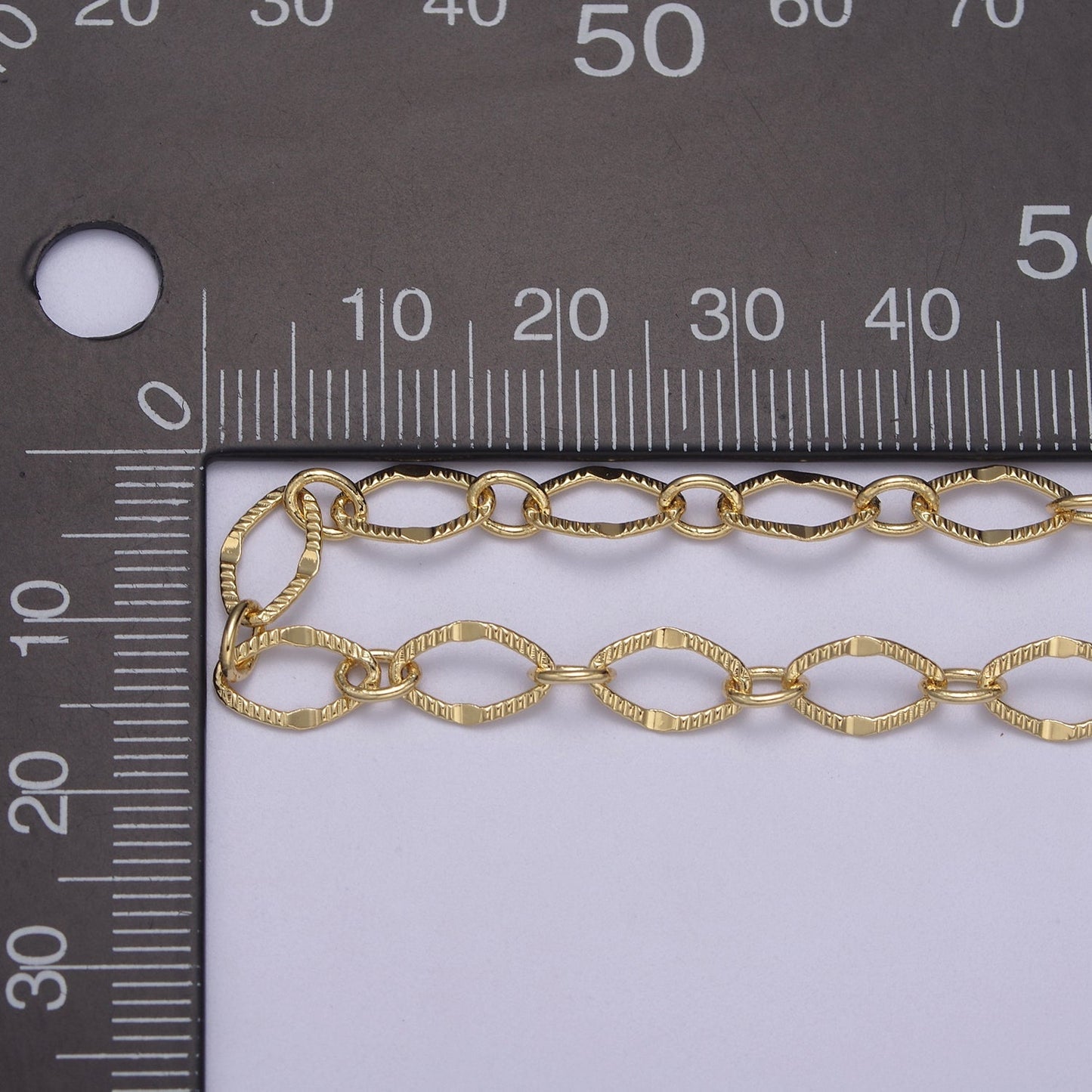 24K Gold Filled 6mm Width Textured Cable Chain, Silver Unique Cable Wholesale Bulk Chain For Jewelry Making | ROLL-596, ROLL-597 Clearance Pricing