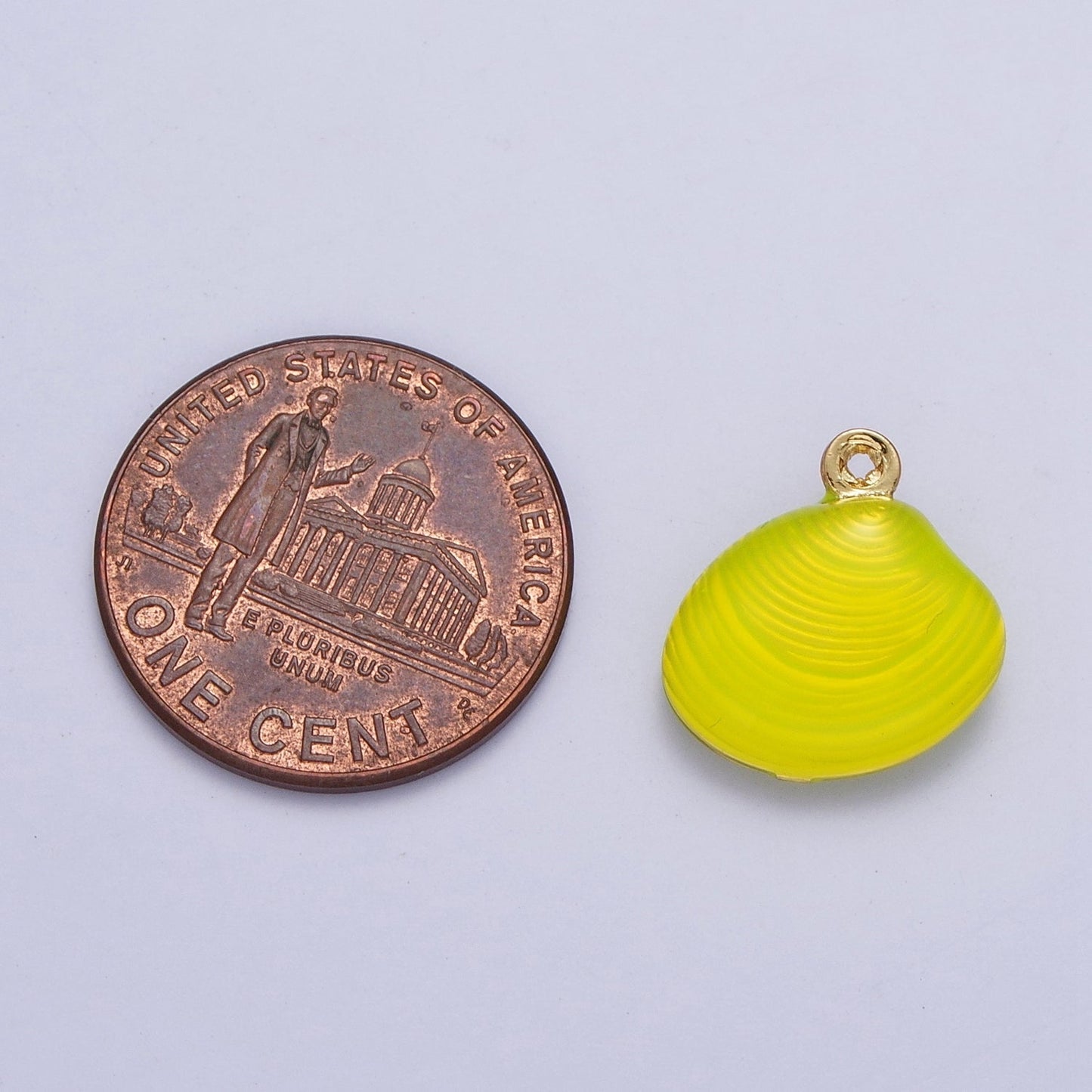 Neon Yellow, Blue, Green Colored Enamel Clam Sea Shell Charm For Summer Beach Jewelry AG-059~AG-061