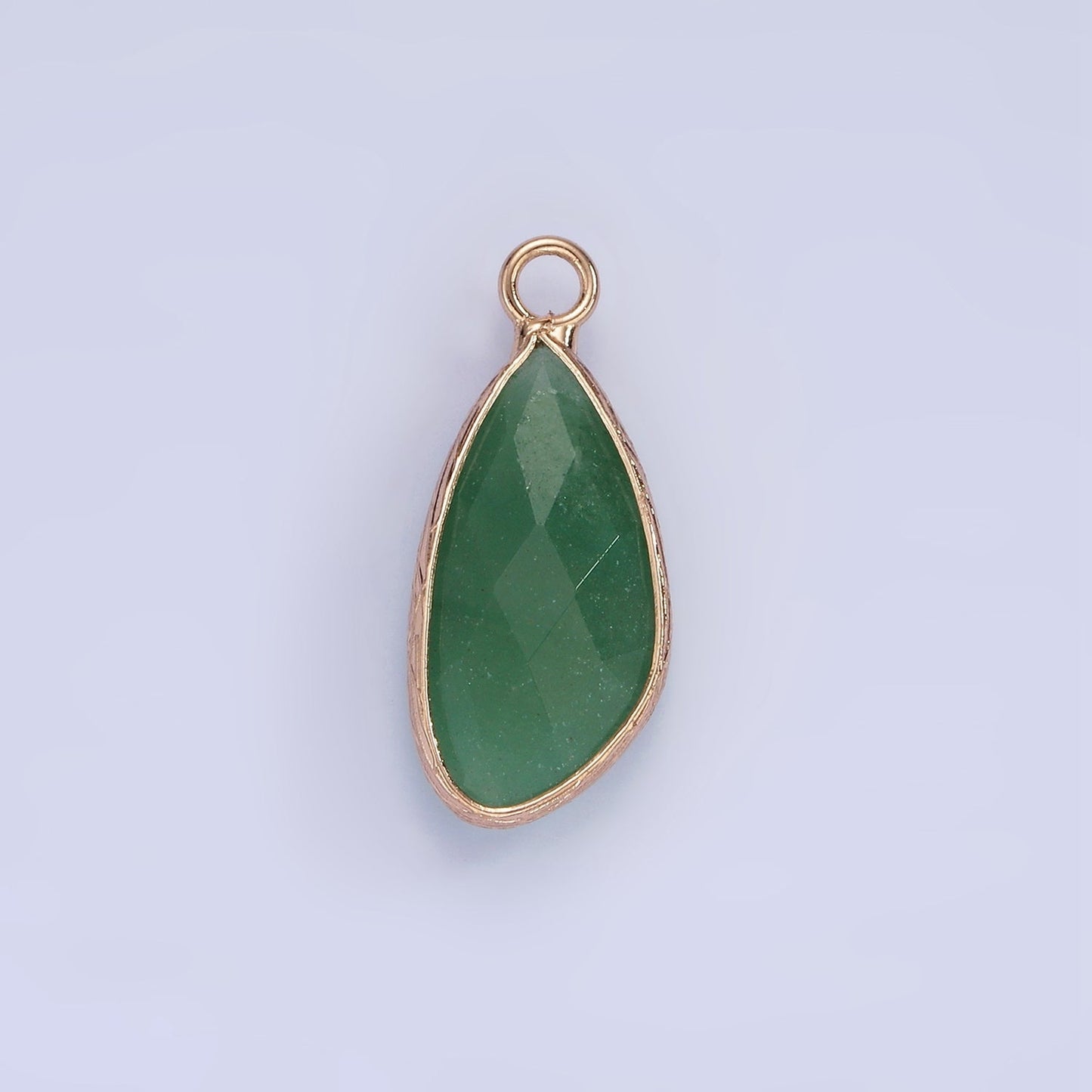 14K Gold Filled Multifaceted Amethyst, Clear Quartz, White Stone, Labradorite, Rose Quartz, Amazonite, Moonstone, Strawberry Quartz, Green watermelon stone Geometric Charm | N1660 - N1668