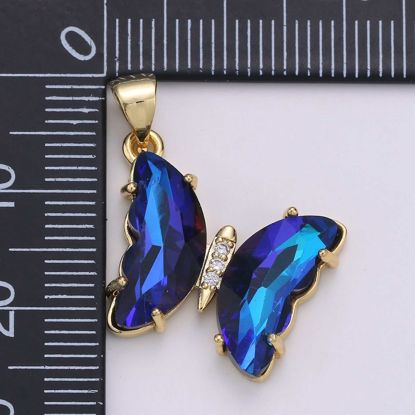 Crystal Gold Filled Butterfly Pendants J-232-J-234