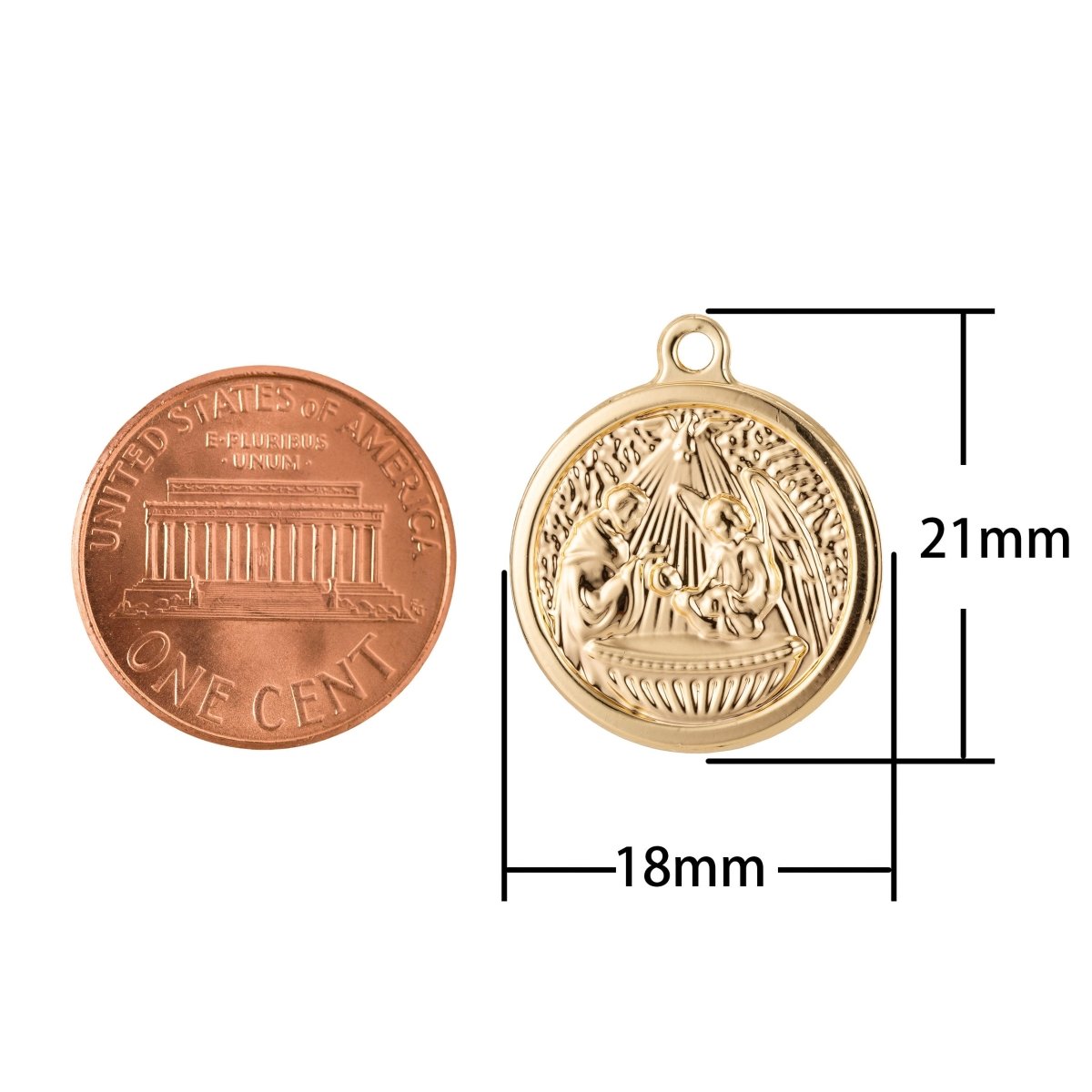 Angel Baby Dedication Gift Idea / Baby Baptism Charm Pendant for Necklace Jewelry Making E-461
