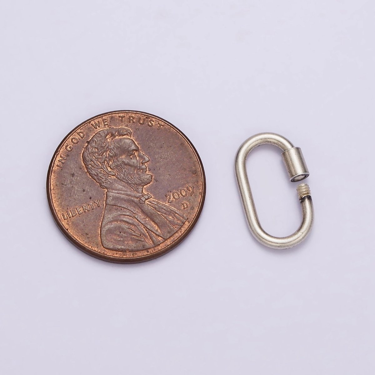 Antique Silver Carabiner s925 Sterling Silver Dainty Screw Lock Clasp for Jewelry Making SL-299