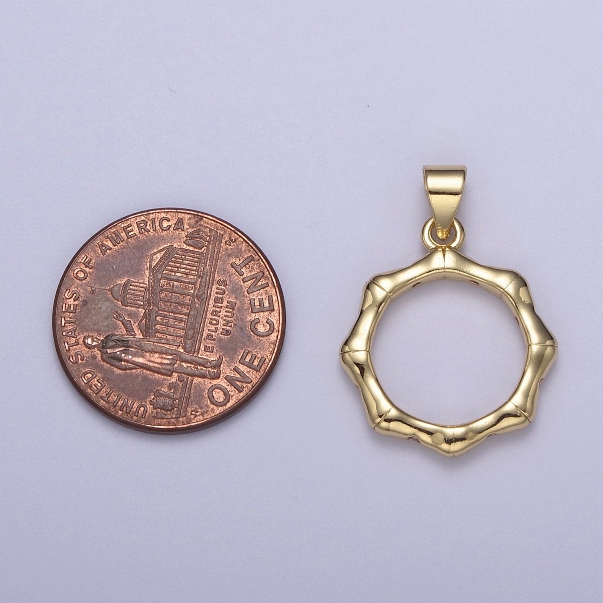Bamboo Circle Charm Pendant for Necklace Bracelet Supply H-490