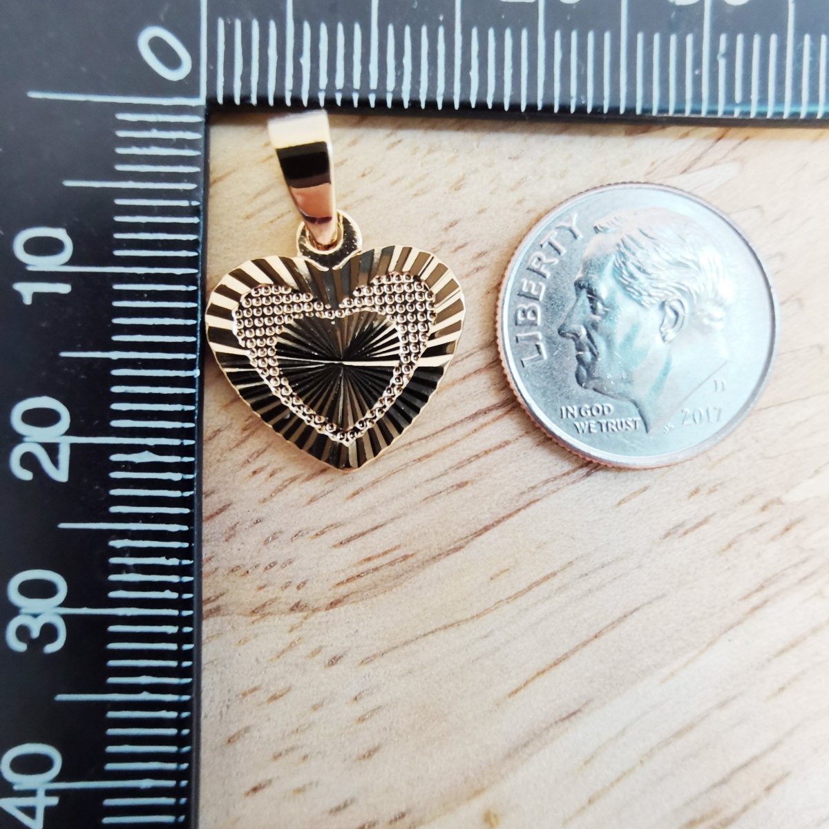 Black Gold Filled Heart Pendants I-837