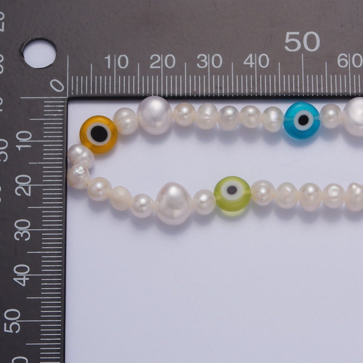 Blue Evil Eye Beaded Choker Necklace for Women Freshwater Pearl Choker Necklace Boho Handmade 18K Gold Filled Y2K Jewelry | WA-1024 Clearance Pricing