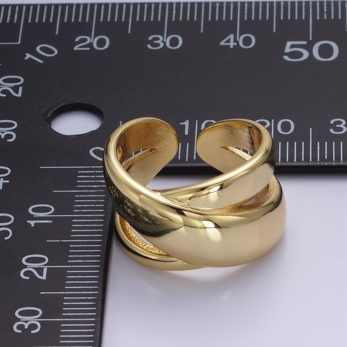 Bold 14K Gold Filled Crisscross Statement Ring in gold and silver | O1274 O1275