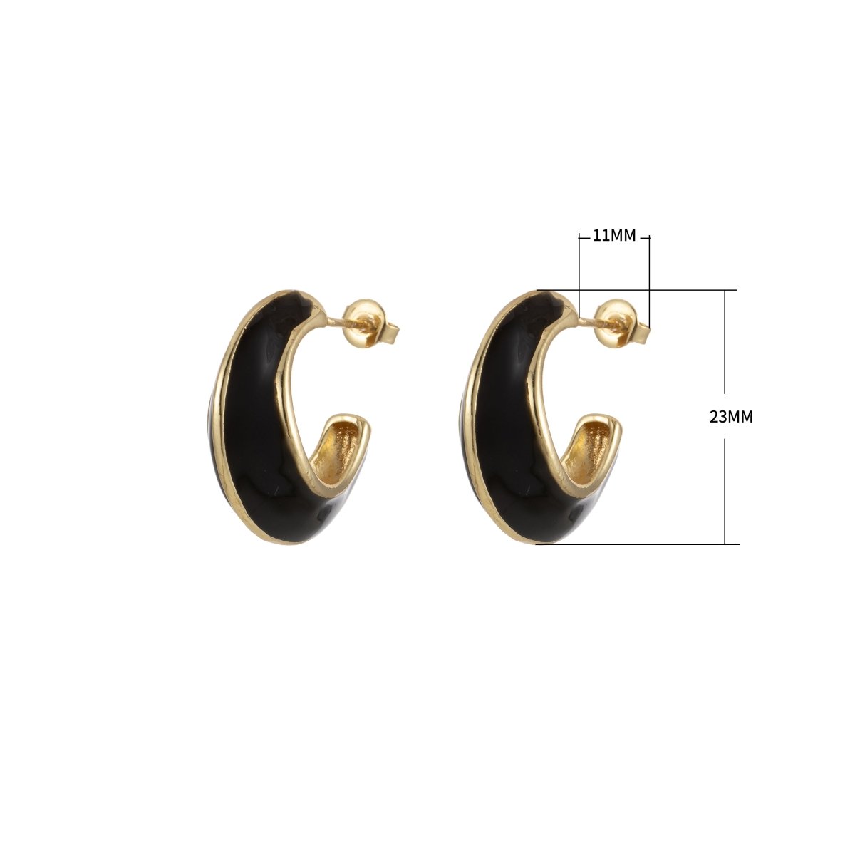 Bold Enamel Hoops Earring Colorful Dome Earring for Everday Wear P-211-P-219