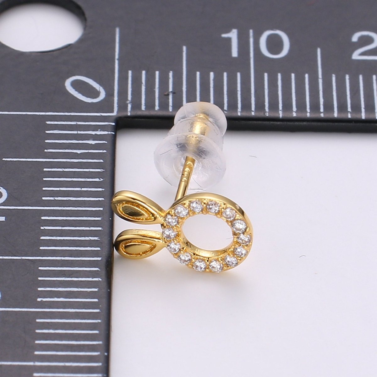 Bunny Stud Earrings • Rabbit Earrings • Rabbit Jewelry • Gold Micro Pave Animal Earrings • Stud Earrings • Valentine gift• Cute Earrings Q-364