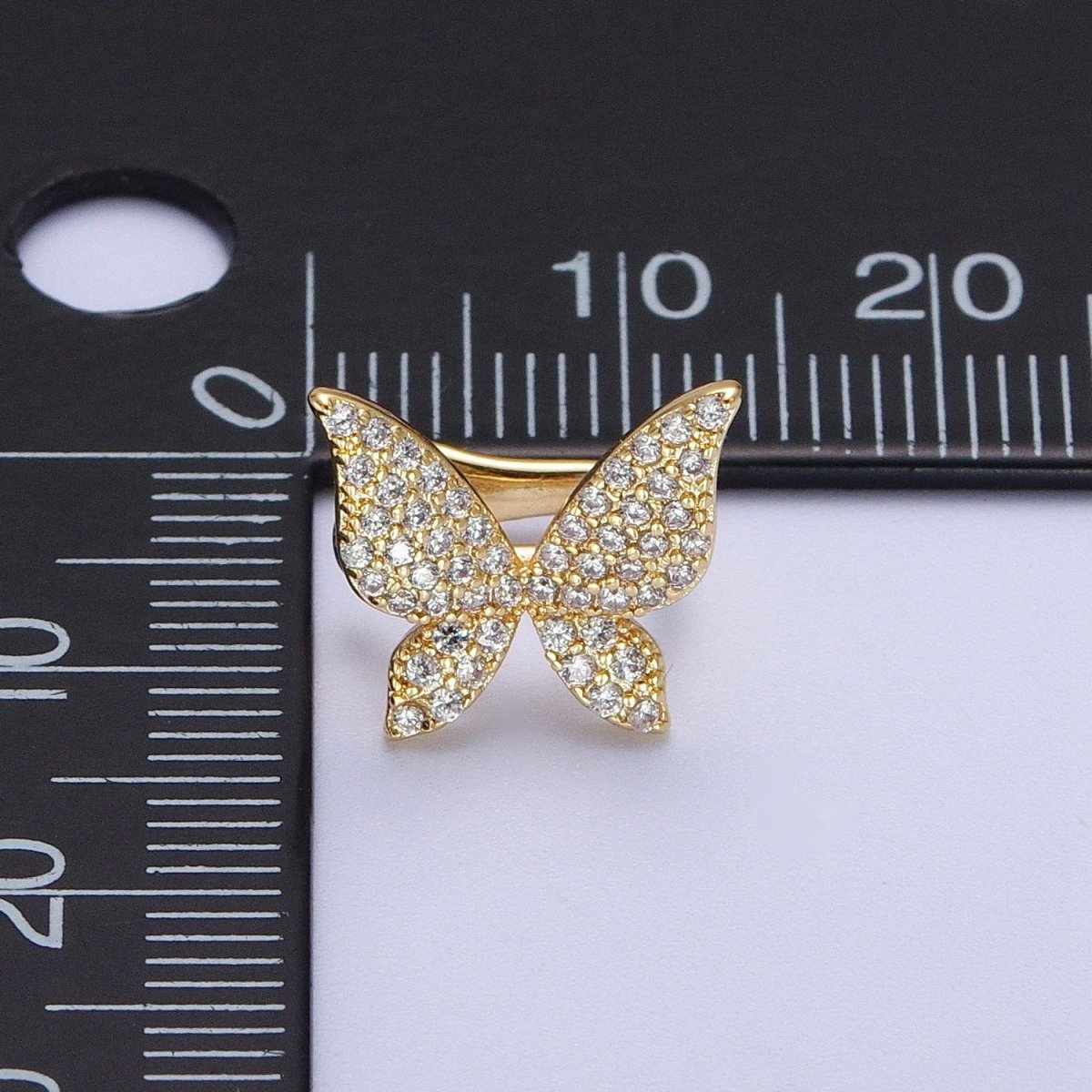 Butterfly Ear Cuff Earrings, Cute Butterfly Earrings With Micro Pave Cubic Zirconia Gold Animal Earrings, Minimalist Jewelry AD-069