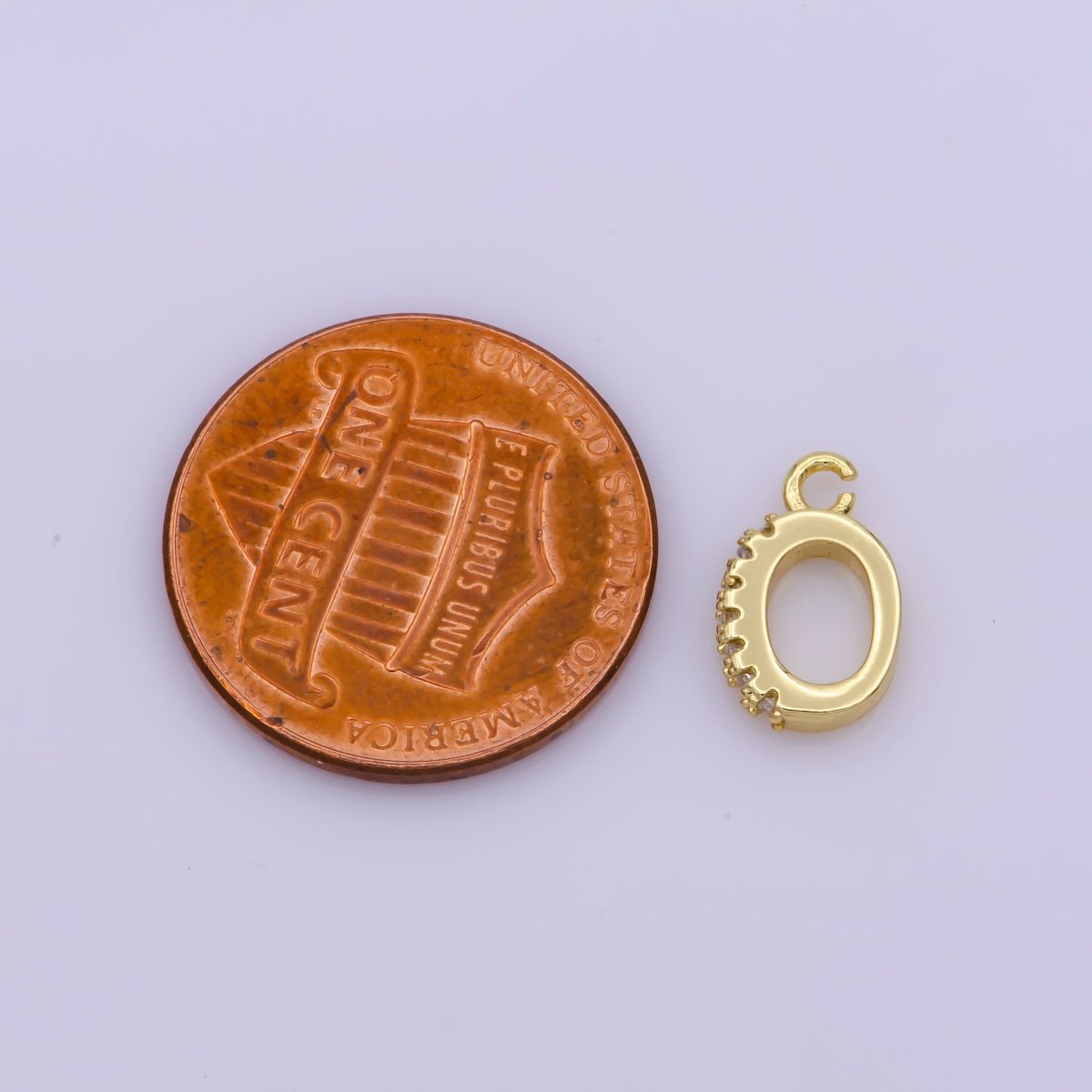 Charm Pendant bail with CZ Stone Detail, Necklace Connector Findings, Gold Filled over Brass L-530