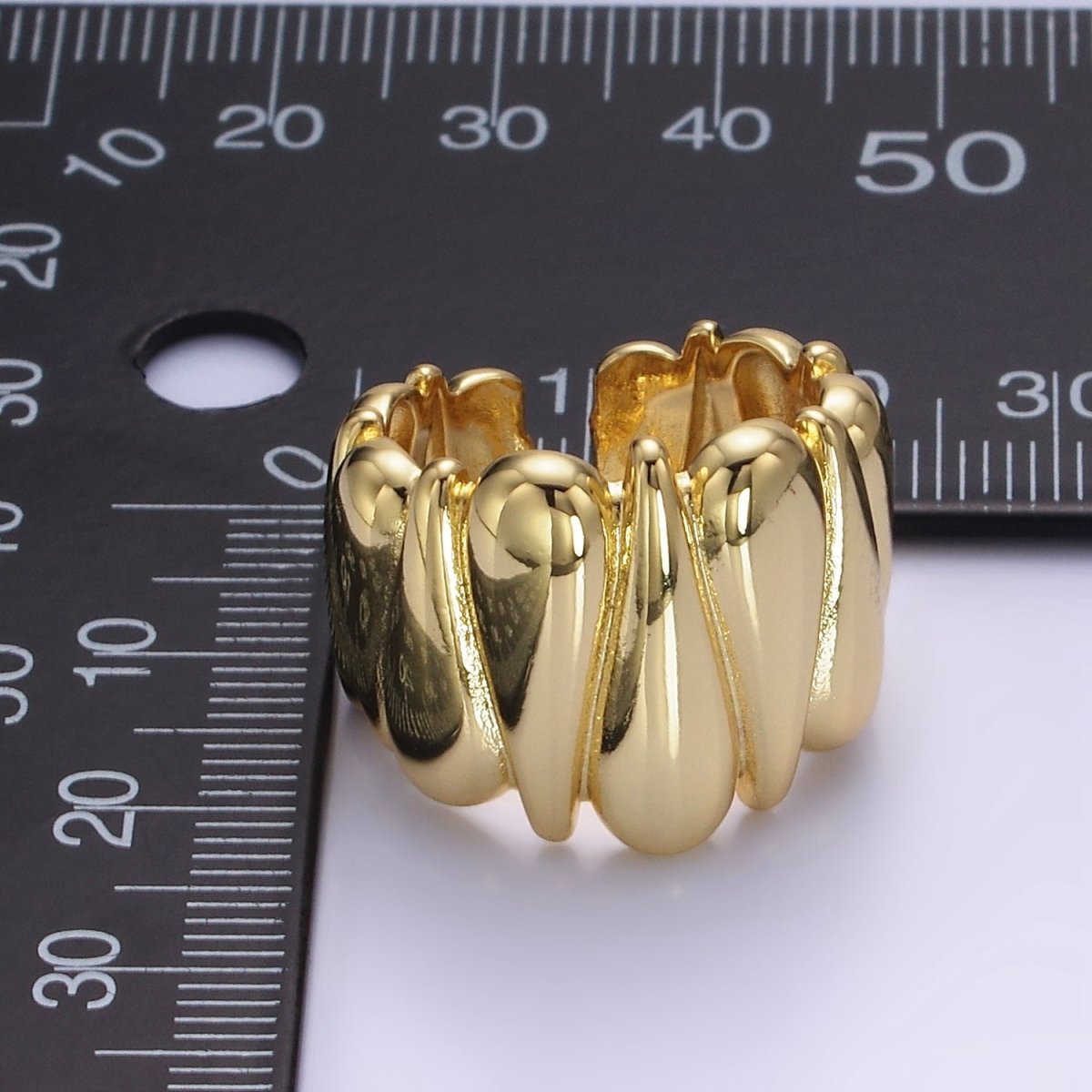 Chunky 14K Gold Filled Upside Down Tear Drop Ring in gold and silver | O1272 1273